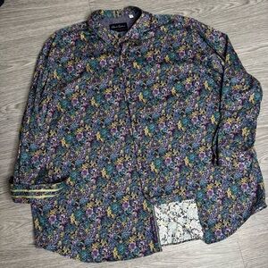 Robert Graham Men's Floral Button-Down Shirt Size 4XL Excellent Condition